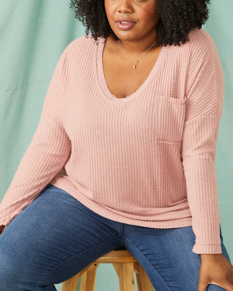 Plus size waffle knit top discount